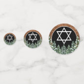 Zwart besneeuwd hout & bos Pine Bar Bat Mitzvah Confetti (Achterkanten)