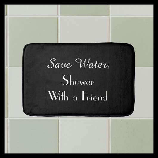 Zwart Bespaar Water Grappig Pluche Badmat