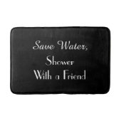 Zwart Bespaar Water Grappig Pluche Badmat (Voorkant)