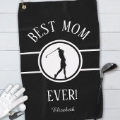 Zwart-beste mamma ooit Golfer Sportmonogram Womens Golfhanddoek