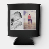 Zwart Beste Pap Ooit Vaderdag Fotocollage Blikjeskoeler (Voorkant)