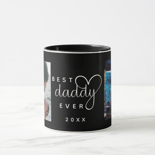 Zwart beste papa ooit | Vaderdag 2 Foto Mok (Midden)