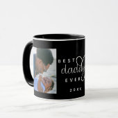 Zwart beste papa ooit | Vaderdag 2 Foto Mok (Voorkant links)