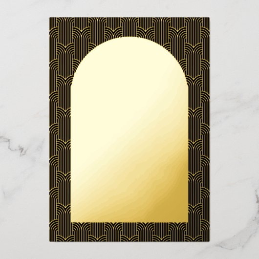 Zwart Bewaar de datum Gouden Folie Kaart (Voorkant)