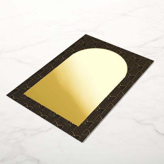 Zwart Bewaar de datum Gouden Folie Kaart (Gedraaid)