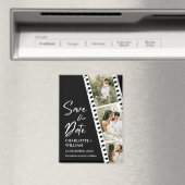 Zwart Bewaar je datum Foto Booth Wedding Magneet (Insitu (Vaatwasser))