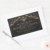 Zwart Bewerkbaar Witchy Tarot Honingbij Kaars Labe Rechthoekige Sticker (Envelop)