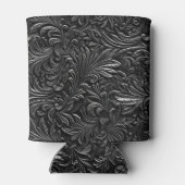 zwart bewerkt leder blikjeskoeler (Achterkant)