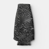 zwart bewerkt leder flesjeskoeler (Voorkant)