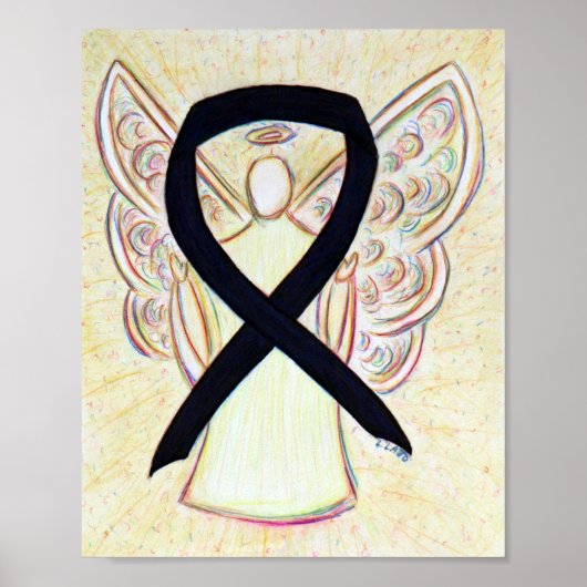 Zwart bewustzijn Poster Ribbon Angel - Kunst afdru (Voorkant)