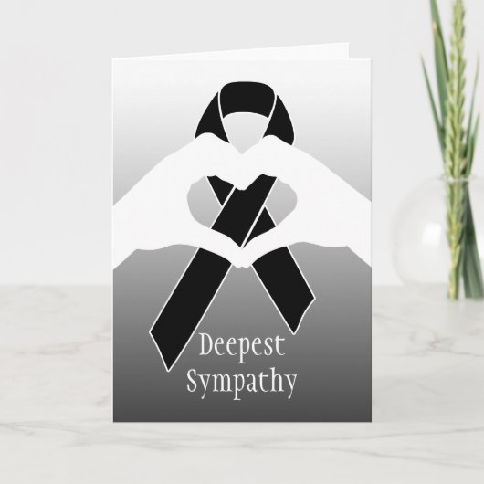 Zwart bewustzijn Ribbon + jouw boodschap Kaart (Voorkant)