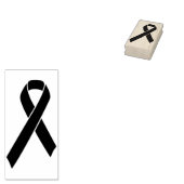 Zwart bewustzijn Ribbon + jouw boodschap Rubberstempel (Gestempeld)
