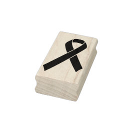 Zwart bewustzijn Ribbon + jouw boodschap Rubberstempel