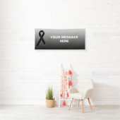Zwart bewustzijn Ribbon + jouw boodschap Spandoek (Insitu)