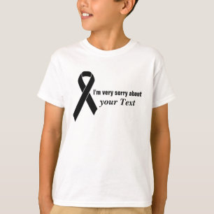 Zwart bewustzijn Ribbon + jouw boodschap T-shirt