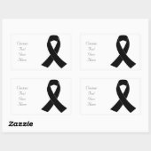 Zwart bewustzijn Ribbon Rechthoekige Sticker (Vel)