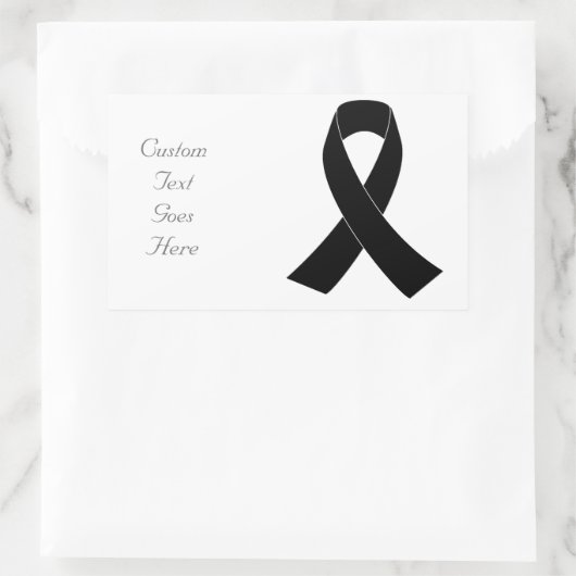 Zwart bewustzijn Ribbon Rechthoekige Sticker (Tas)
