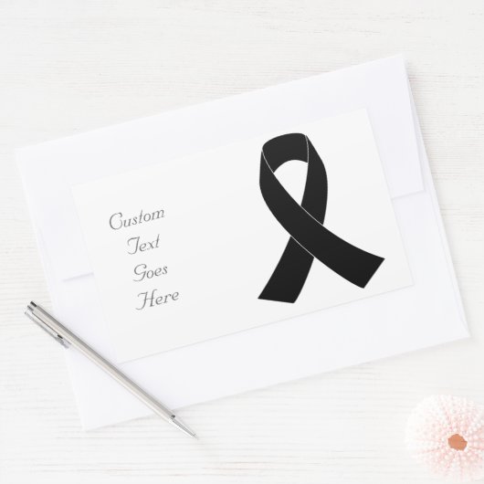 Zwart bewustzijn Ribbon Rechthoekige Sticker (Envelop)