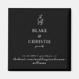 Zwart Bij Laatste Bruiloft Sla de Datum op Magneet