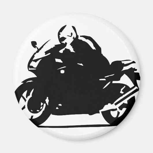 Zwart biker icoon motorfiets magneet (Voorkant)