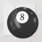 Zwart biljart acht bal verjaardagsfeestje kaart (Achterkant)