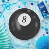 Zwart biljart acht bal verjaardagsfeestje papieren bordje (Feest)