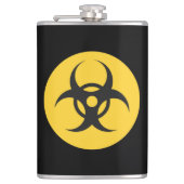 Zwart Biohazard gelabeld met oz vinyl verpakte kol Heupfles (Voorkant)