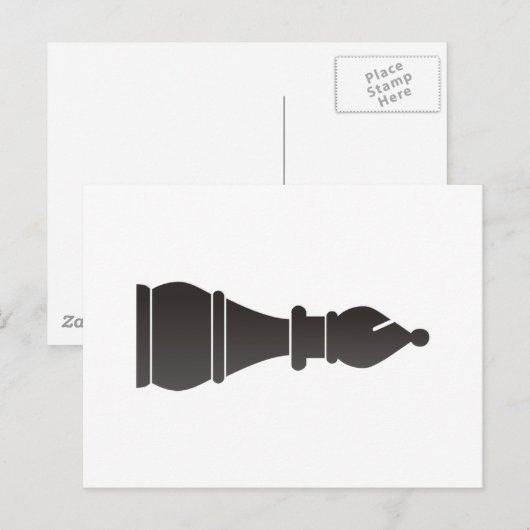 Zwart bisschopsmaakstuk briefkaart (Voorkant / Achterkant)