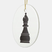 Zwart bisschopsmaakstuk keramisch ornament (Links)