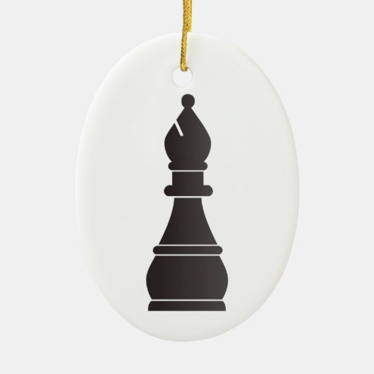 Zwart bisschopsmaakstuk keramisch ornament (Voorkant)