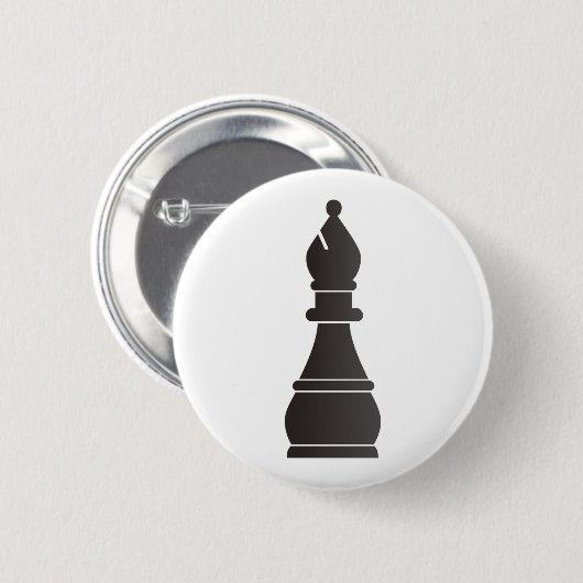 Zwart bisschopsmaakstuk ronde button 5,7 cm (Voorkant /achterkant)