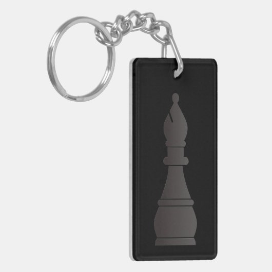 Zwart bisschopsmaakstuk sleutelhanger (Voorkant Links)
