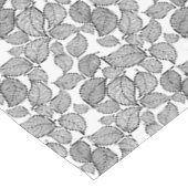 Zwart blad op wit tafelkleed tafelkleed (Gekanteld)