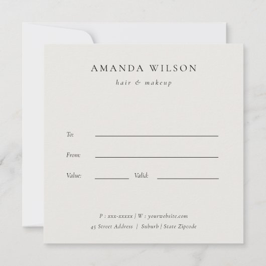 Zwart Blad Tropisch Bladgroen Varen Cadeaubon Kaart (Achterkant)