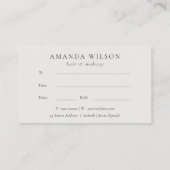 Zwart Blad Tropisch Bladgroen Varen Cadeaubon Visitekaartje (Achterkant)