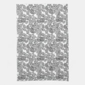 Zwart Bladeren Witte Keuken Handdoeken (Verticaal)