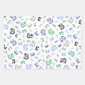 Zwart blauw, aangepast jaarpapier voor ompakken inpakpapier vel (Voorkant)