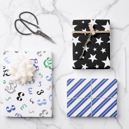 Zwart blauw, aangepast jaarpapier voor ompakken inpakpapier vel (Voorkant)