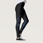 Zwart Blauw Abstract Achtergrond Leggings (Rechts)