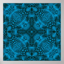 Zwart-blauw- blauw-fractal Kaleidoscoop