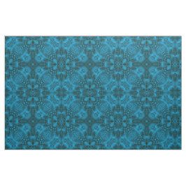 Zwart-blauw- blauw-fractal Kaleidoscoop Stof