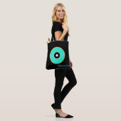 Zwart, blauw boviaal oog, speciaal gepersonaliseer tote bag (Op model)
