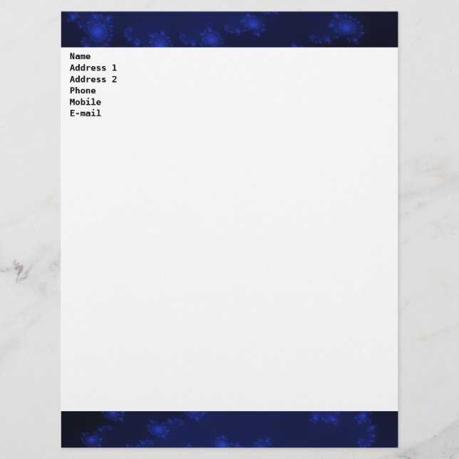 Zwart-blauw  briefhoofd (Voorkant)