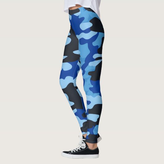 Zwart Blauw Camo Leggings - Tactical Yoga Broek (Links)