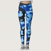 Zwart Blauw Camo Leggings - Tactical Yoga Broek (Voorkant)