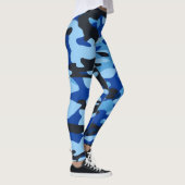 Zwart Blauw Camo Leggings - Tactical Yoga Broek (Rechts)