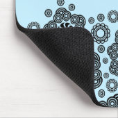 Zwart & Blauw cirkelenpatroon Muismat (Hoek)