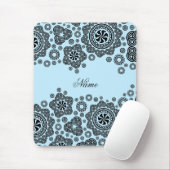 Zwart & Blauw cirkelenpatroon Muismat (Met muis)