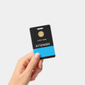 Zwart Blauw Deelnemer Event ID Badge (Handheld)