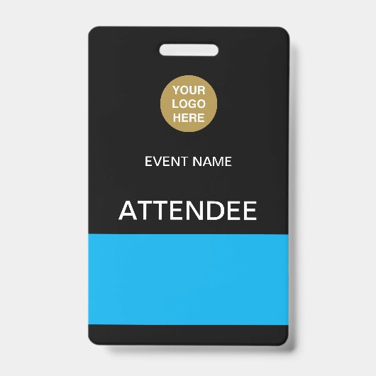 Zwart Blauw Deelnemer Event ID Badge (Voorzijde)